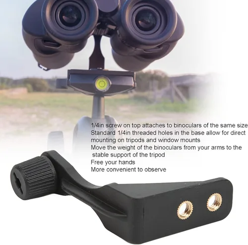 Vista 2 de VBESTLIFE Soporte binocular, en forma de L, trípode binocular estable, adaptador de montaje para observación de aves, estrella, luna