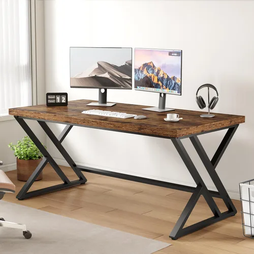 Vista 14 de LVB Escritorio moderno negro de la oficina del metal y de madera