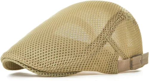 Vista 14 de Hombres Malla Newsboy Gorra plana Ivy Cabbie Newsboy Cap Negro