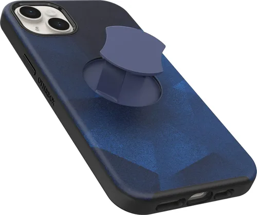 Vista 6 de OtterBox Funda OtterGrip Symmetry Series para iPhone 14 Plus (solamente) - BLUE STORM (azul), agarre integrado, funda elegante, se ajusta a MagSafe