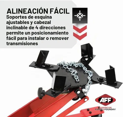 Vista 5 de AFF Gato de transmisión hidráulica manual de perfil bajo - Cuerpo de acero resistente, sillín ajustable con cadena de seguridad y mango 360 - Para