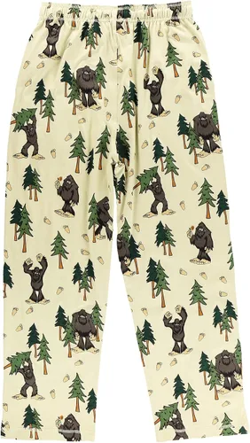 Vista 4 de Lazy One Bear & Bigfoot - Pantalones de pijama para hombre, pantalones separados para hombre, pantalones de descanso, divertidos, humorísticos