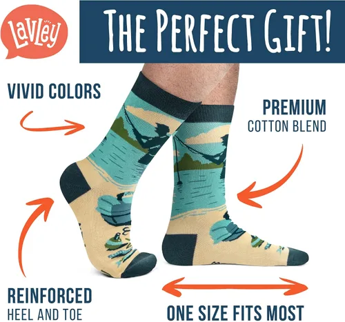 Vista 2 de Lavley Calcetines divertidos para amantes de las actividades al aire libre y más, regalos novedosos para hombres, mujeres y adolescentes