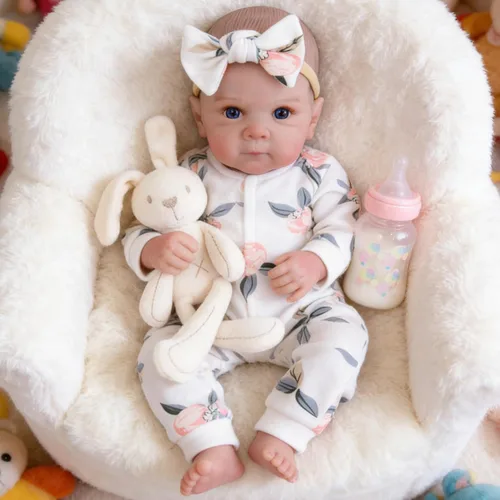 Vista 3 de Milidool Muñecas de bebé recién nacidas realistas de 20 pulgadas con cuerpo posable, muñecas de bebé de la vida real con accesorios para niñas
