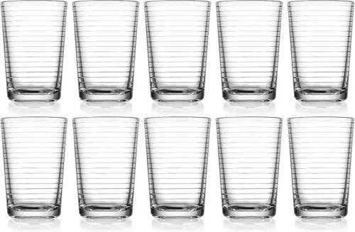 Vista 8 de Glaver's Vasos de jugo de 7 oz. Juego de 10 vasos de vidrio – Vasos de agua para bebidas para el hogar y bar, agua, cócteles, té helado. Apto