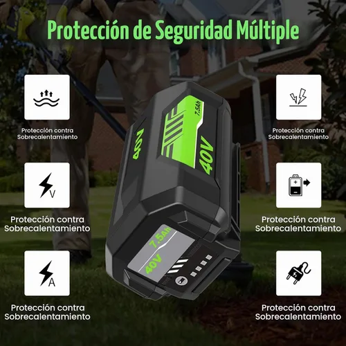 Vista 6 de Reemplazo de 7.5Ah 40 voltios para batería Ryobi 40V 7500mAh OP40601