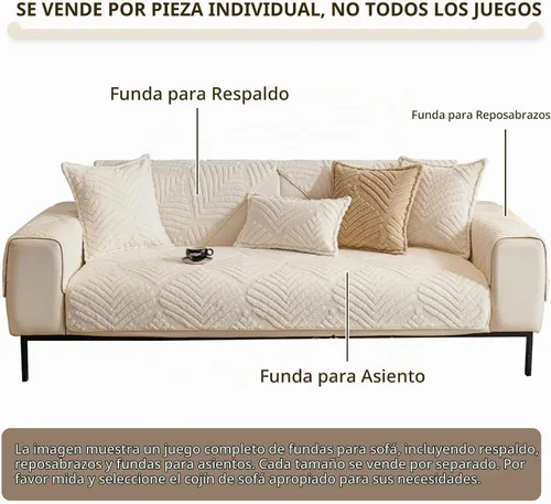 Vista 6 de Funda de sofá de felpa lavable, divertida funda de sofá