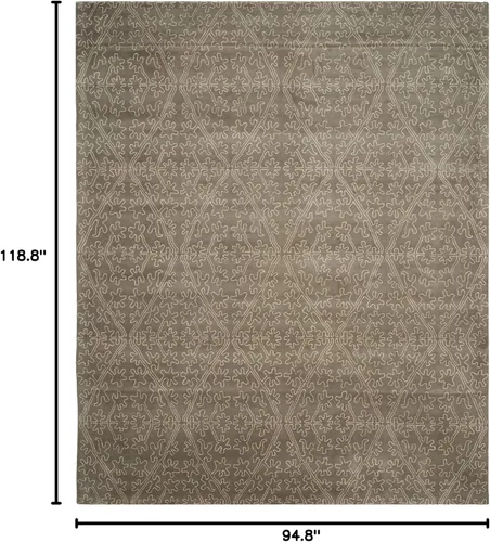 Vista 2 de MARTHA STEWART x SAFAVIEH MSR3258B - Alfombra de lana y viscosa hecha a mano de 7 pies 9 pulgadas x 9 pies 9 pulgadas, para sala de estar, comedor