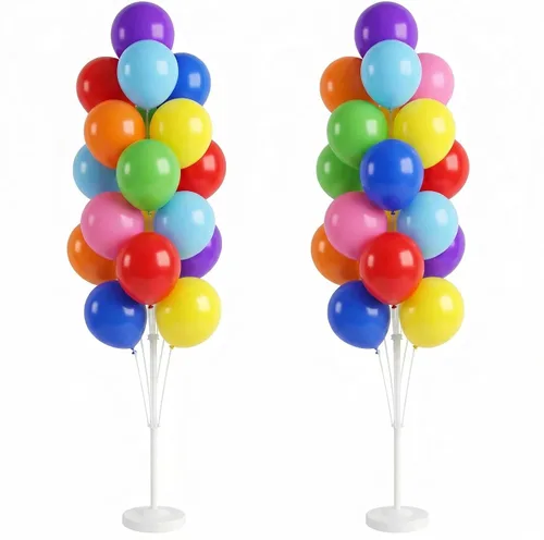 Vista 15 de Hiins Juego de 2 globos de confeti para árbol con base, decoración de poste para fiesta Bee Lemon,Wedding Baby Shower Party Decor,Includes a base