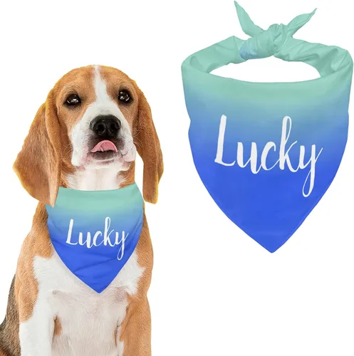 Vista 28 de Bandana personalizada para perro con nombre de poliéster, bandana personalizada para perro, triángulo, bufanda personalizada para mascotas