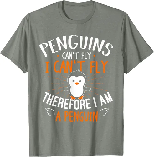 Vista 38 de Penguins Can't Fly Shirt - Camiseta de regalo para amantes de los pingüinos, Azul Azul Marino