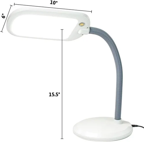 Vista 2 de HomeConcept LED Desk Lamp Bright-Reader Full Spectrum Hi-Output 2,100 LUX, Dimmable, Energy Efficient 12w, 6,400k (for Paperwork, Reading, Knitting)