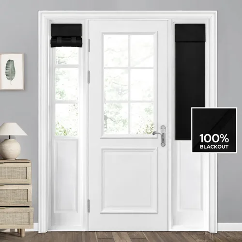 Vista 81 de HOMEIDEAS Cortinas 100% Opacas para Luces Laterales de Puerta Principal, Cubierta de Ventana de Puerta de Aula, Persianas de Privacidad