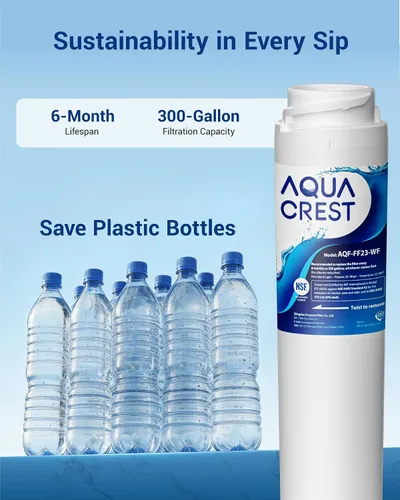 Vista 7 de AQUA CREST GSWF Filtro de agua para refrigerador, repuesto para GE® GSWF Smart Water 238C2334P001, Kenmore® 46-9914, 469914, 9914, 3 filtros
