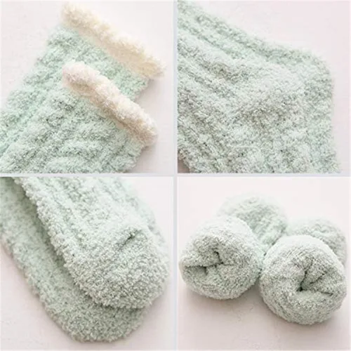 Vista 4 de Calcetines de microfibra para dormir, acogedores y muy suaves para mujer, 6 o 5 pares, talla única