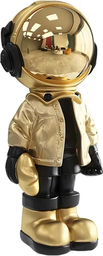 Vista 8 de Estatuas de astronauta Dosker, escultura de hombre espacial de poliresina, regalos de arte en azul claro, adorno de figura para decoración