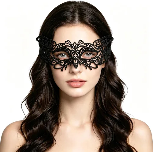 Vista 9 de Masquerade Mask for Women, Lace Masquerade Mask