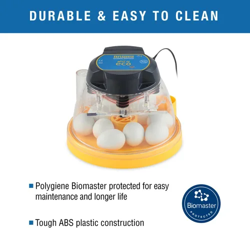 Vista 5 de Brinsea Mini II Eco Incubadora manual de huevos con recarga externa de agua, circulación de aire asistida por ventilador para incubar 10 pollo, pato