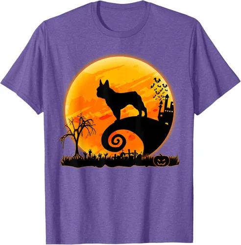 Vista 6 de Camiseta divertida de disfraz de Halloween para perro y luna de Bulldog francés, Negro, S