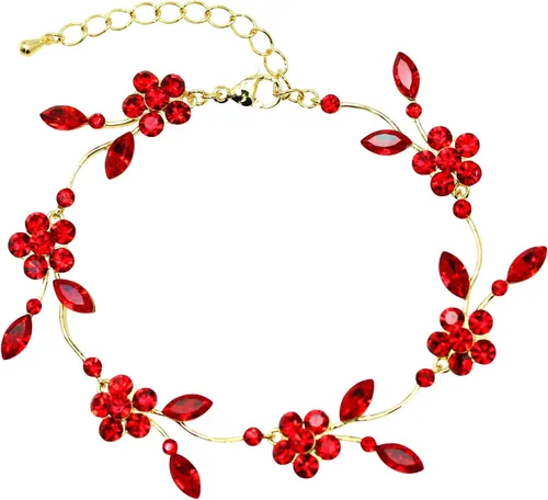 Vista 14 de Faship - Juego de collar y aretes con cristales de imitación florales AB