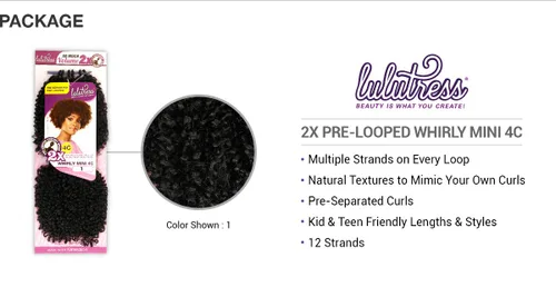 Vista 3 de Sensationnel Lulutress - Extensiones de cabello trenzado de ganchillo para hacer tú mismo, todo Kanekalon retardante de llama fibra sintética