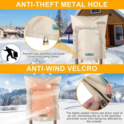 Vista 6 de Cubierta para prevención de reflujo aislada (5˚F) con tela gruesa de 7 capas, 14" de ancho x 18" de alto con capa de papel de aluminio cubierta