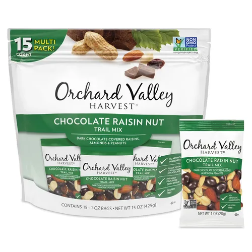 Vista 9 de Orchard Valley Harvest - Mezcla de nueces con chocolate, multipack, 1 oz (paquete de 8), pasas cubiertas de chocolate negro, almendras y cacahuetes
