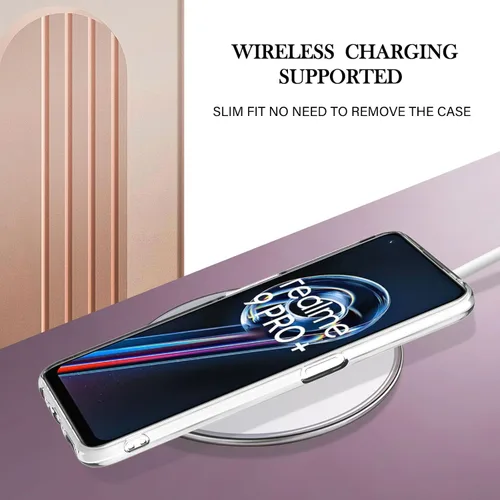 Vista 6 de Funda de teléfono para Realme 9 Pro Plus 0.18 oz Clear Siliocne Edge, diseño de mármol rosa elegante para Realme 9 Pro Plus, a prueba de golpes