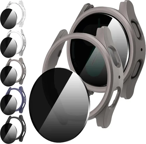Vista 19 de Suoman 5+5 Pack para Samsung Galaxy Watch 7/8 Ultra 47mm (2024/2025) Estuche, Protector de pantalla de vidrio templado 9H + Funda protectora de PC