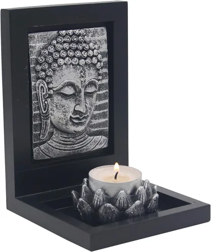 Vista 3 de DharmaObjects Portavelas de mesa Zen Garden Tea Light Gift & Home Decor (Buddha)