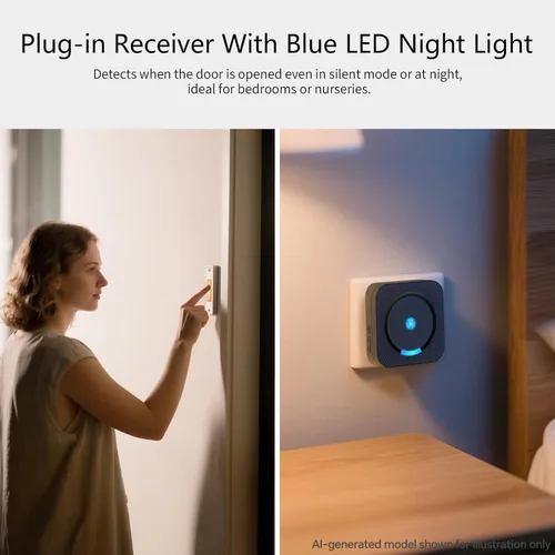 Vista 4 de Extensor de timbre inalámbrico para Google Nest Doorbell (cableado, 2ª generación) Extensor de timbre con receptor conectado al timbre de puerta