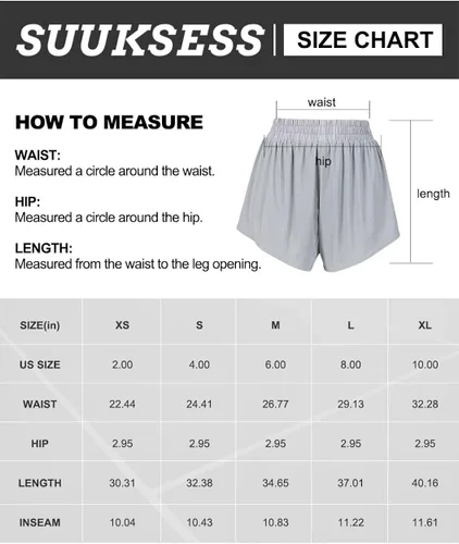Vista 5 de SUUKSESS Pantalones cortos deportivos Aero para mujer, con abertura lateral, de secado rápido