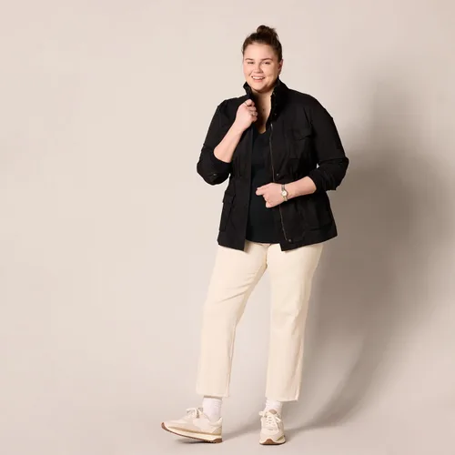 Vista 7 de Suéter Tienda Essentials para mujer, 100% algodón, de manga larga, con cuello en V