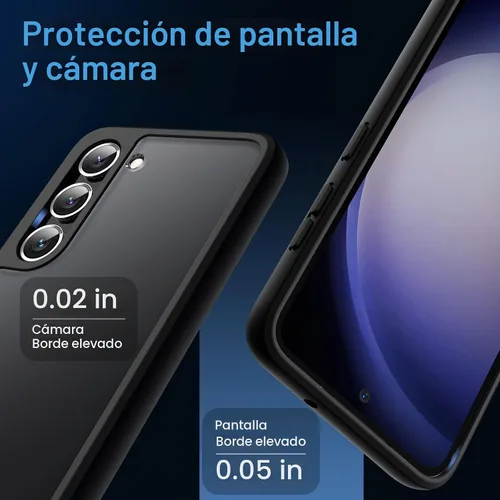 Vista 6 de JETech Funda mate para Samsung Galaxy S23 Plus, color negro Protección de grado militar, parte trasera mate esmerilada, acabado antihuellas