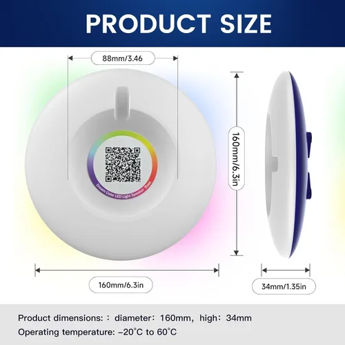 Vista 2 de Base de altavoz de luz LED Dream Color, soporte de escritorio, altavoz bajo en forma de ovni, Echo Dot compatible (5ª generación), Echo Spot