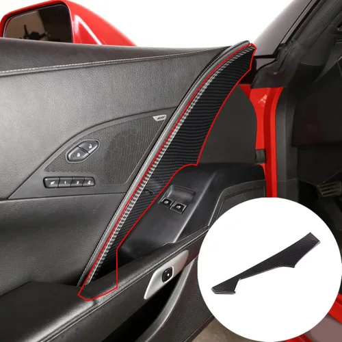 Vista 3 de TINKI Se adapta a 2014-2019 C7 Corvette Panel de puerta interior Molding Trim Cubierta de puerta Adhesivo interior para Chevrolet Corvette C7 2014