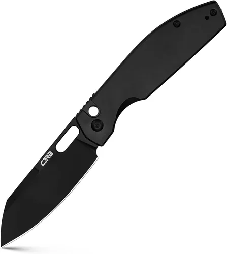 Vista 10 de CJRB CUTLERY Cuchillo de bolsillo Ekko (1929) Cuchillo plegable para hombres AR-RPM9 hoja de acero y mango de fibra de carbono negro para trabajo al