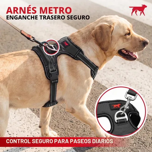 Vista 3 de Tuff Pupper Arnés para perro sin tirones, chaleco resistente para mascotas, clips para correa delantera y trasera, mango de seguridad fuerte