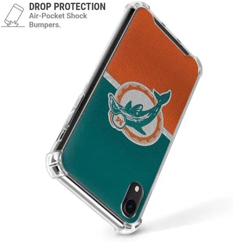 Vista 3 de Skinit Funda transparente compatible con iPhone XR, diseño vintage de Miami Dolphins con licencia oficial de la NFL