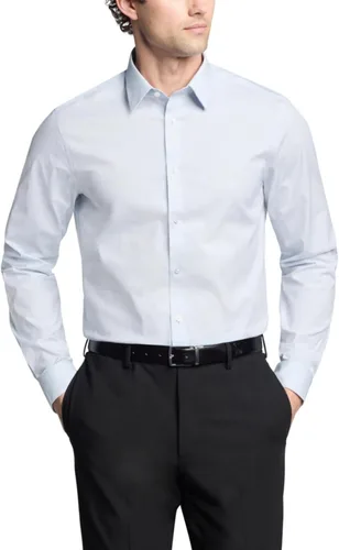 Vista 18 de Calvin Klein Camisa de vestir para hombre, no plancha, elástica, ajustada, a cuadros Acua Multi