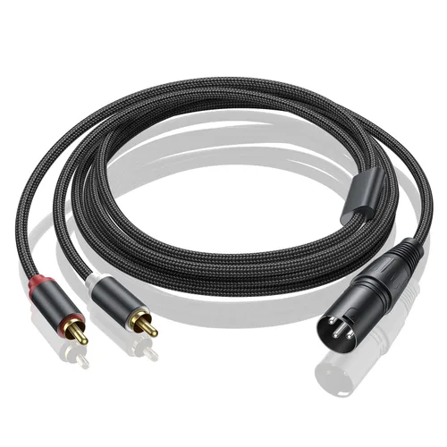 Vista 10 de Cable de conexión doble RCA a XLR macho y divisor en Y, desequilibrado 2 RCA/Phono Plug a 1 XLR Splitter Duplicator Cable Adaptador Y