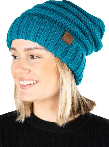 Vista 282 de Funky Junque Gorro de moda de punto trenzado de talla extragrande, grueso, abrigado, suave y holgado