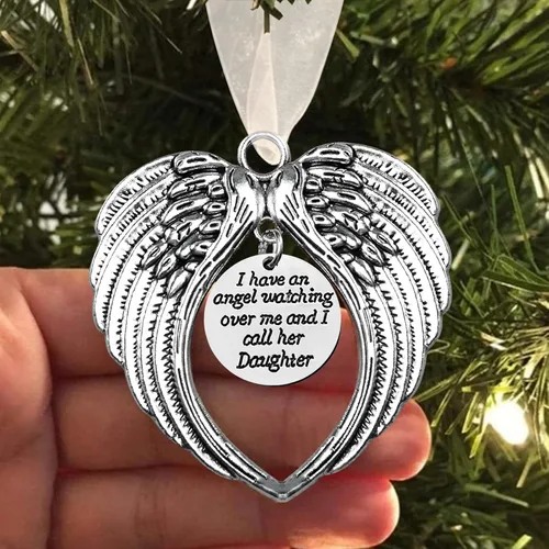 Vista 23 de Adorno conmemorativo de Navidad, Una parte de mi corazón está en el cielo, colgante para árbol de Navidad, regalos conmemorativos por pérdida