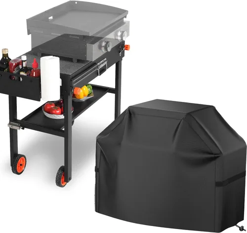 Vista 6 de EUTRKei Carro de mesa y cubierta de plancha para parrilla al aire libre