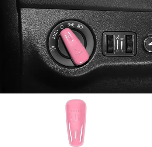 Vista 12 de Jimen para Dodge Challenger 2015+, para Dodge Charger 2010+, para Dodge Durango 2011+, Cubierta de botón de interruptor de faro de recorte