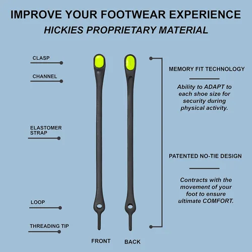 Vista 8 de HICKIES Cordones sin corbata, cordones para zapatos de adultos, elásticos sin ataduras para zapatos deportivos y zapatos planos, talla única, unisex