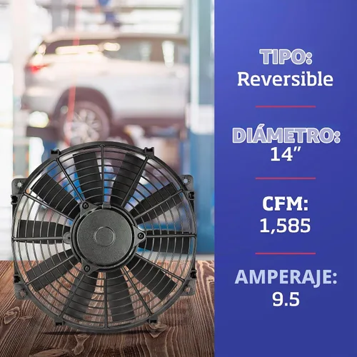 Vista 5 de Flex-a-lite 114 ventilador eléctrico Trimline de 14 pulgadas (reversible)