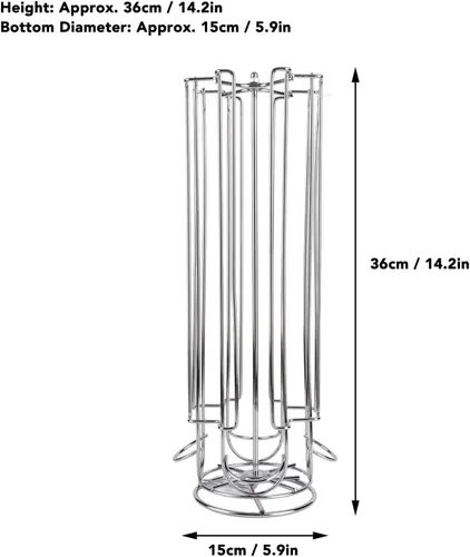 Vista 5 de Soporte para cápsulas de café, soporte giratorio giratorio para cápsulas de café, organizador de cápsulas de café para Dolce Gusto Smooth Silver