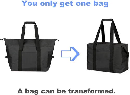 Vista 2 de Bolsas enfriadoras de compras aisladas con cremallera superior para comestibles, bolsa de espuma térmica reutilizable para viajes, picnic