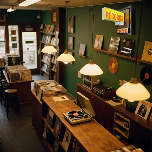 Vista 4 de Lámpara de pared retro para tienda de discos – Decoración de pared de vinilo LED hecha a mano, para aplique de pared LED para dormitorio, sala